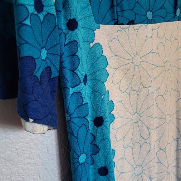 Vintage 60s Cotton Floral Maxi Dress - Picture 10 of 11